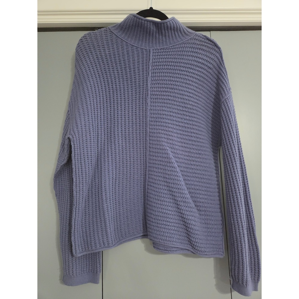 Excellent Sonoma Mock Neck Sweater Small Purple Waffle Knit Long Sleeve Pullover
